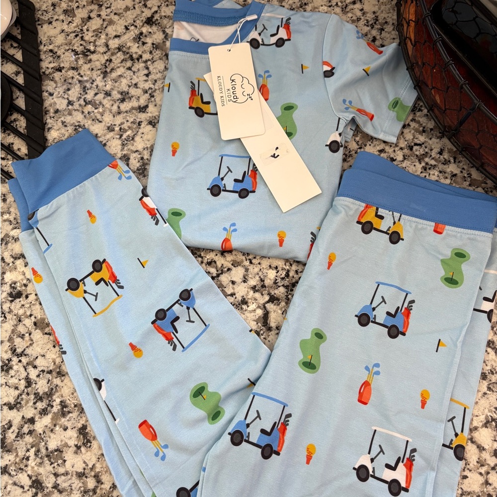NEW Kloudy Kids 7/8Y Golf Bamboo Pajamas